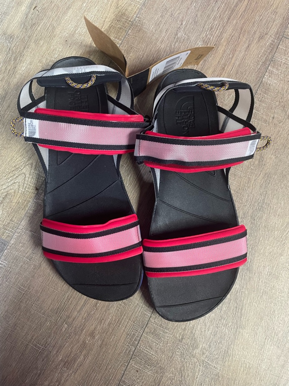 The North Face Red and Black Outdoor Sandals for Swimming, Hiking, Rafting